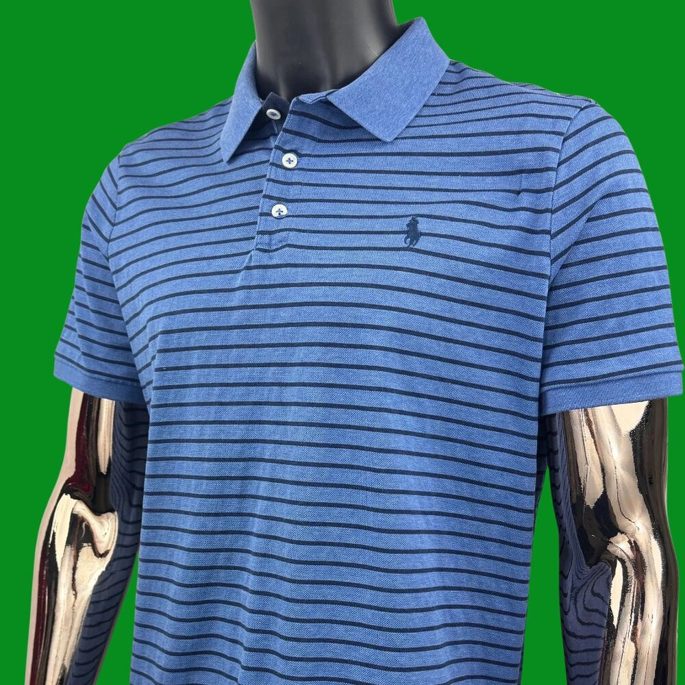 VTG Polo Ralph Lauren Classic Fit Striped Mesh Polo Shirt